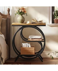 Tribesigns 3-Tier Industrial End Table, Side Table for Living Room, Small Rectangle Nightstand