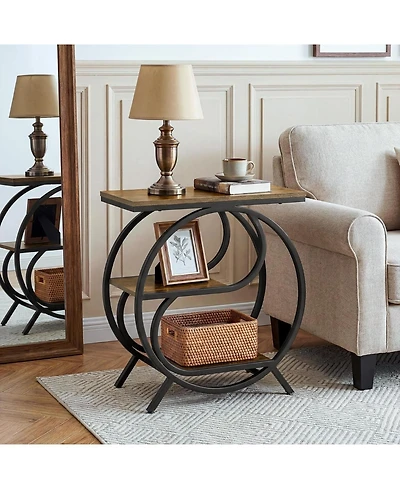 Tribesigns 3-Tier Industrial End Table, Side Table for Living Room, Small Rectangle Nightstand