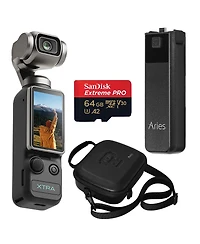 Xtra Edge Muse 4K Action Camera Bundle, Aries 4000mAh P-Bank, Carrying Case, 64GB Sd Card