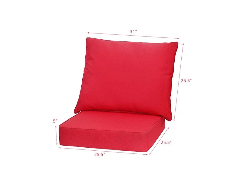 Slickblue Deep Seat Chair Cushion Pads Set with Rope Belts for Indoor and Outdoor