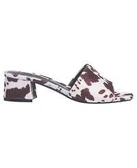 True Religion Womens Single Strap Logo Block Heel