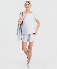 Style & Co Petite Luxsoft French Terry Raw-Hem Knit Top, Macy's Exclusive