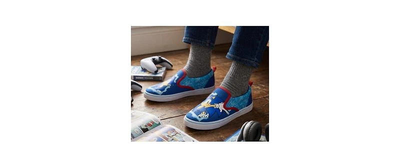 Sonic The Hedgehog Little Boys Slip On Canvas Sneakers Comfort Fit Casual Wear