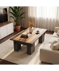 Tribesigns 55" Rectangle Coffee Table, Farmhouse Style Cocktail Table, Modern Center Table