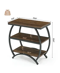 Tribesigns 3-Tier End Table for Living Room, Narrow Couch Side Table, Small Bedside Nightstand