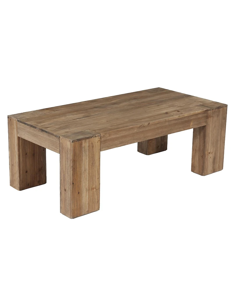 Tribesigns 55.12'' Solid Wood Coffee Table, Modern Farmhouse Wooden Center Table, Rectangle Coffee Table