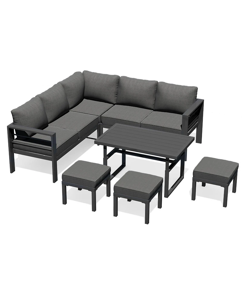 Aecojoy Aluminum Patio Furniture Set with Table and Chair