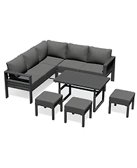 Aecojoy Aluminum Patio Furniture Set with Table and Chair