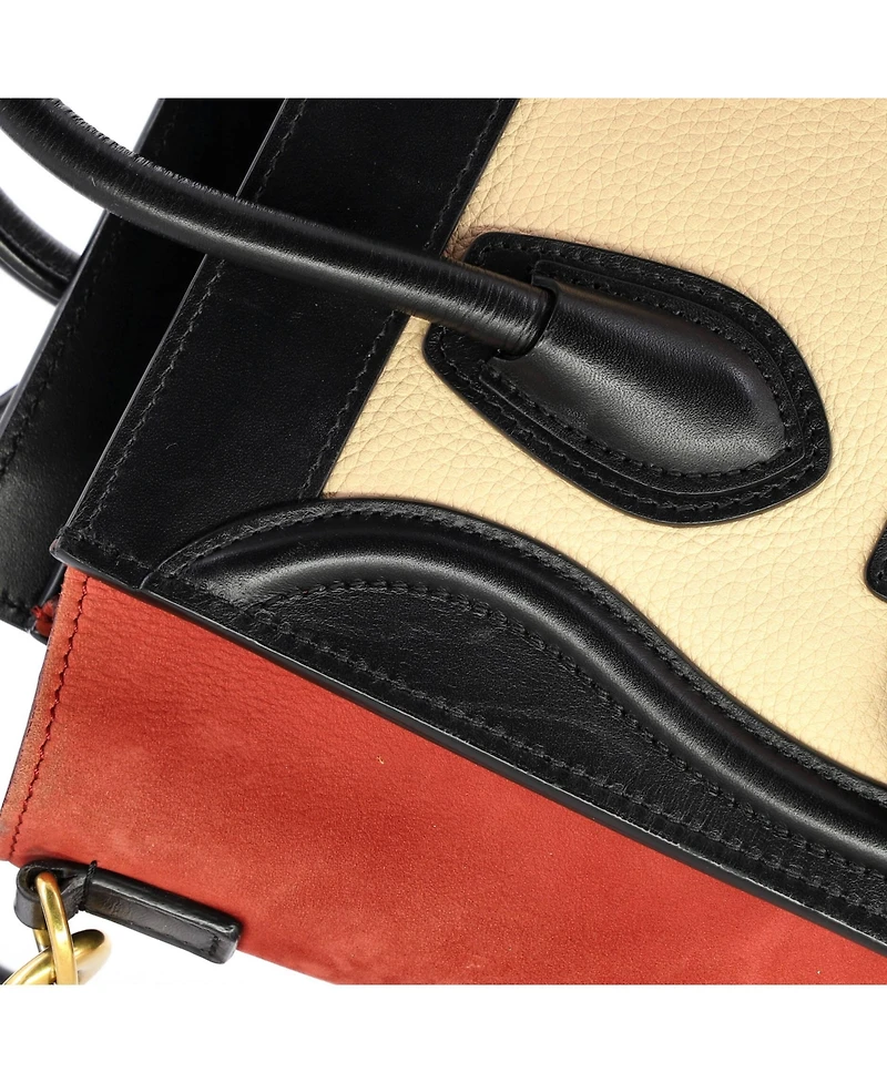 Pre-Owned Celine Nano Tricolor Luggage Bag Leather