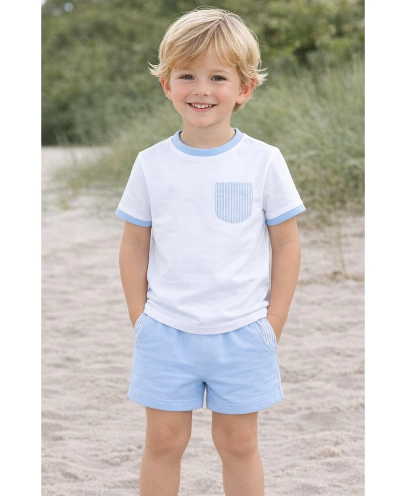 Bits & Bows Baby Unisex Seersucker Pocket Shorts