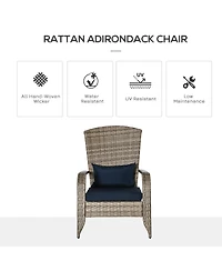 Outsunny Pe Rat Adirondack Lounge Patio Fire Pit