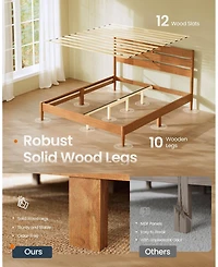 Slickblue Platform Bed Frame with Led Headboard Charging Ports