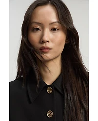 Karen Millen Women's Textured Compact Stretch Tailored Jacket