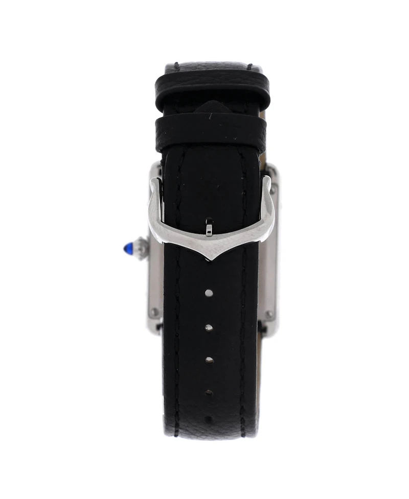 Pre-Owned Cartier Must de Cartier Tank Quartz Watch in Stainless Steel and Leather 25mm