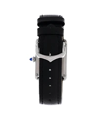 Pre-Owned Cartier Must de Cartier Tank Quartz Watch in Stainless Steel and Leather 25mm