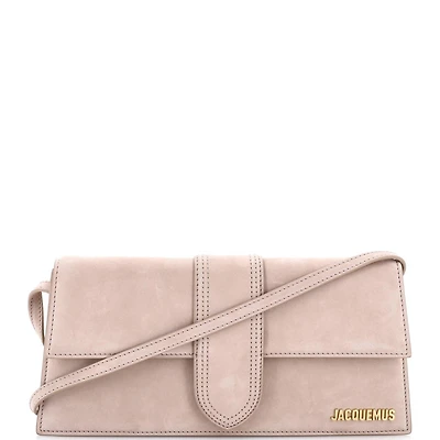 Pre-Owned Jacquemus Long Le Bambino Flap Shoulder Bag Suede