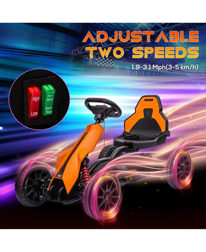 Aosom 12V Electric Go Kart for Kids w/ Adjustable Speed,