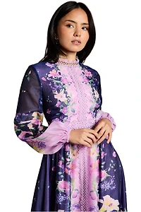 Coast Women's Organza Lace Trim Midi Dress