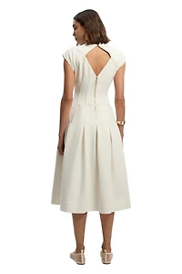 Karen Millen Women's Compact Stretch Dropped Waist Midi Dress