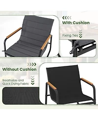 Sugift 3 Piece Outdoor Rocking Bistro Set with Porch Rocker Chairs