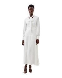 Karen Millen Jersey Ponte Georgette Mix Midi Dress