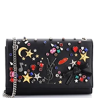 Pre-Owned Saint Laurent Medium Classic Monogram Crossbody Bag Embellished Leather