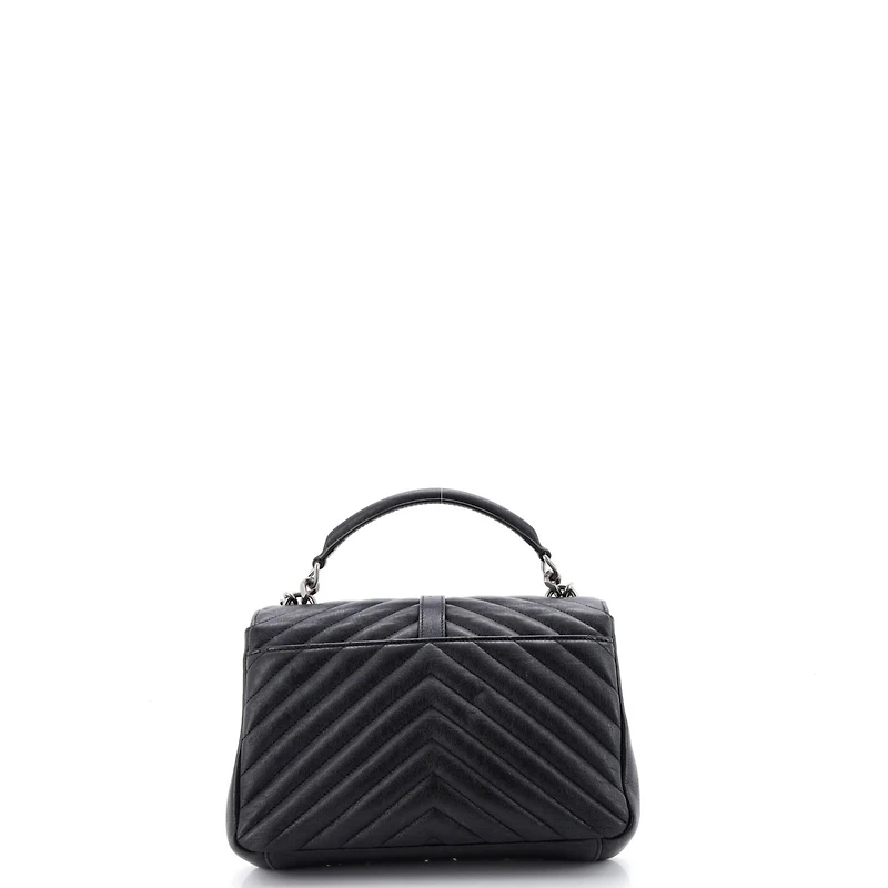Pre-Owned Saint Laurent Medium Classic Monogram College Bag Matelasse Chevron Leather