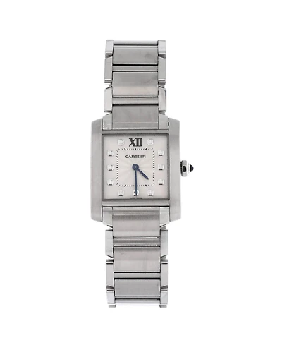 Pre-Owned Cartier Tank Francaise Quartz Watch in Stainless Steel with Diamond Markers 25mm