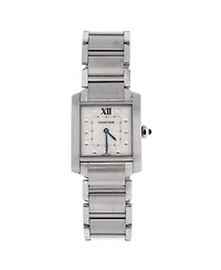 Pre-Owned Cartier Tank Francaise Quartz Watch in Stainless Steel with Diamond Markers 25mm