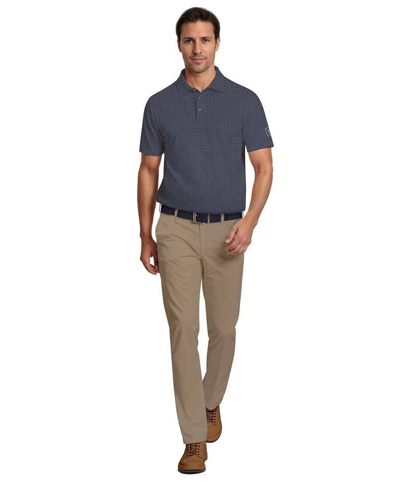 Pga Tour Men's Golf Flag Geo Print Polo Shirt