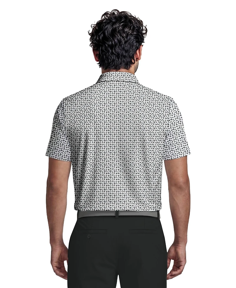 Pga Tour Men's Energized Geo Print Golf Polo Shirt