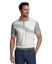 Pga Tour Men's Asymmetric Geo Golf Polo Shirt
