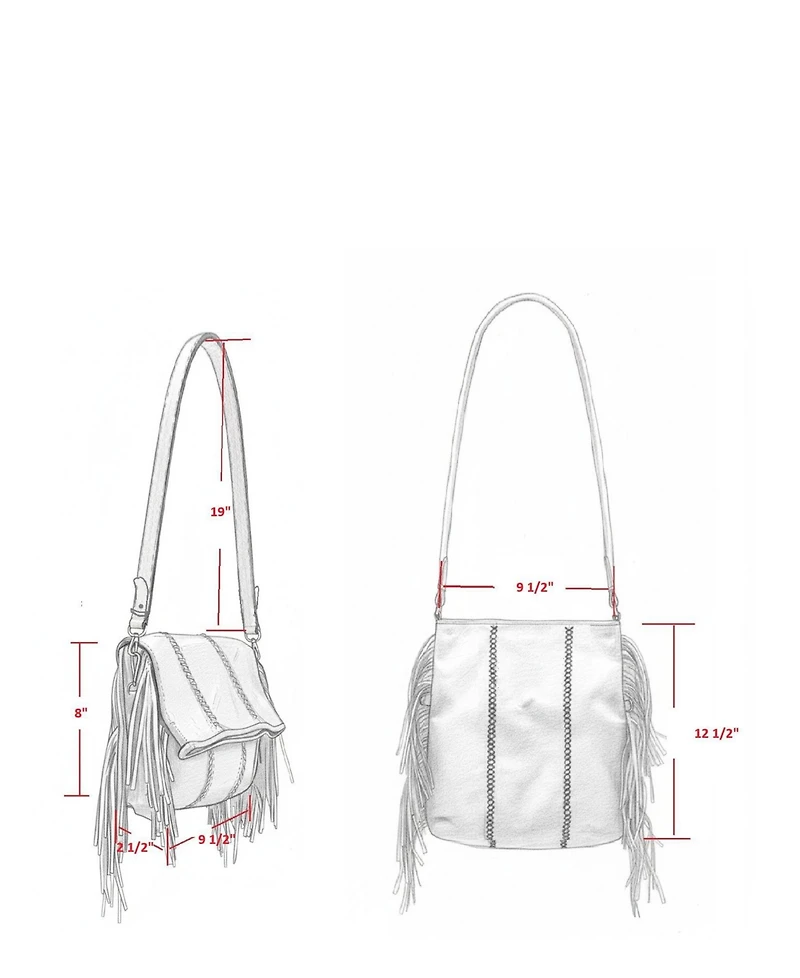 Carlos Falchi Medium Fringe Suede Crossbody Messenger