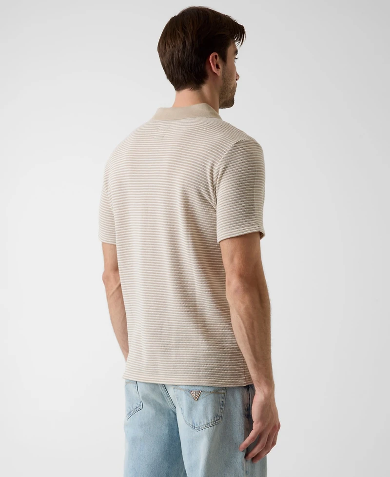 Guess Men's Hunter Stripe Knit Short-Sleeve Polo Shirt