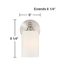 360 Lighting David 9 1/4" High Brtushed Nickel and Fluted Glass Wall Sconce