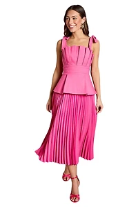 Coast Women's Bow Shoulder Peplum Midi Dress