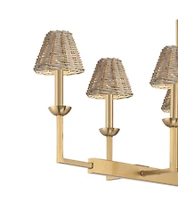 Possini Euro Design Kime 8-Light Island Chandelier w/ Wicker Shades