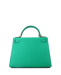 Pre-Owned HERMES Kelly 28 Handbag Green Epsom with Gold Hardware