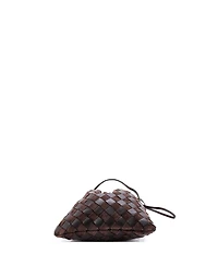 Pre-Owned Bottega Veneta Small Drawstring Dustbag Crossbody Bag Intrecciato Leather and Suede