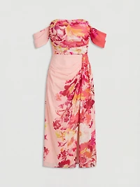 Coast Women's Floral Print Drape Chiffon Dress