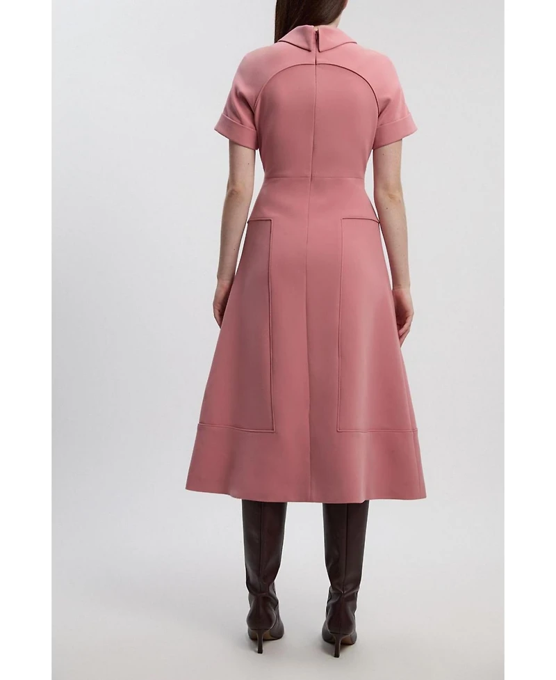Karen Millen Women's Stretch Tab Detail Full Midi Dress