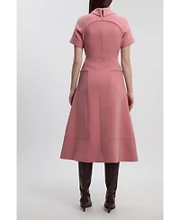 Karen Millen Women's Stretch Tab Detail Full Midi Dress