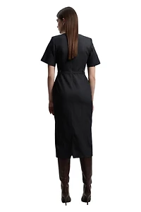 Karen Millen Women's Tailored Denim Belted Midi Dress