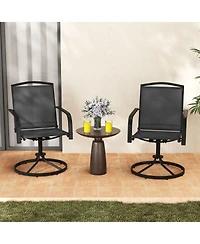 Gouun Outdoor 360 Degree Swivel Patio Chairs Set of 2 with High Back, Armrests and Breathable Seats