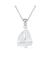 Bling Jewelry Nautical Created Opal Sailboat Necklace Pendant .925 Sterling Silver