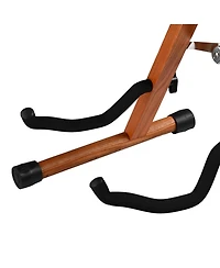 Yescom 6 Pcs Wooden Folding Guitar Stand w/ Foam Arms fits for Acoustic Guitars, Ukuleles, Violins A-frame Floor Instrument Display Recording Studios