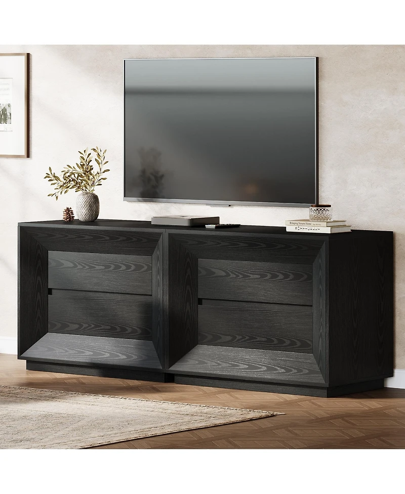 Tribesigns Nightstand, Large Night Stand with 2 Drawers Set of 2, Oversized Nightstand Bedside Table Sofa End for Bedroom