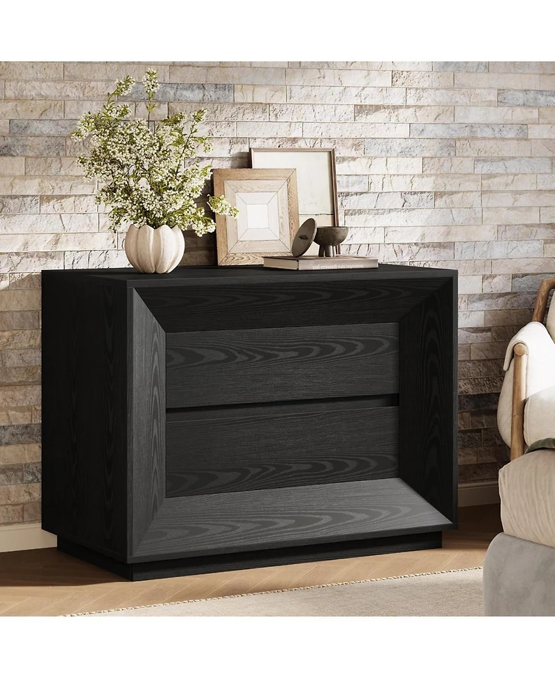 Tribesigns Nightstand, Large Night Stand with 2 Drawers Set of 2, Oversized Nightstand Bedside Table Sofa End for Bedroom