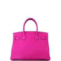 Pre-Owned HERMES Birkin 30 Handbag Pink Togo with Palladium Hardware