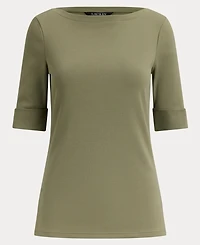 Lauren Ralph Stretch Cotton Boatneck T-Shirt